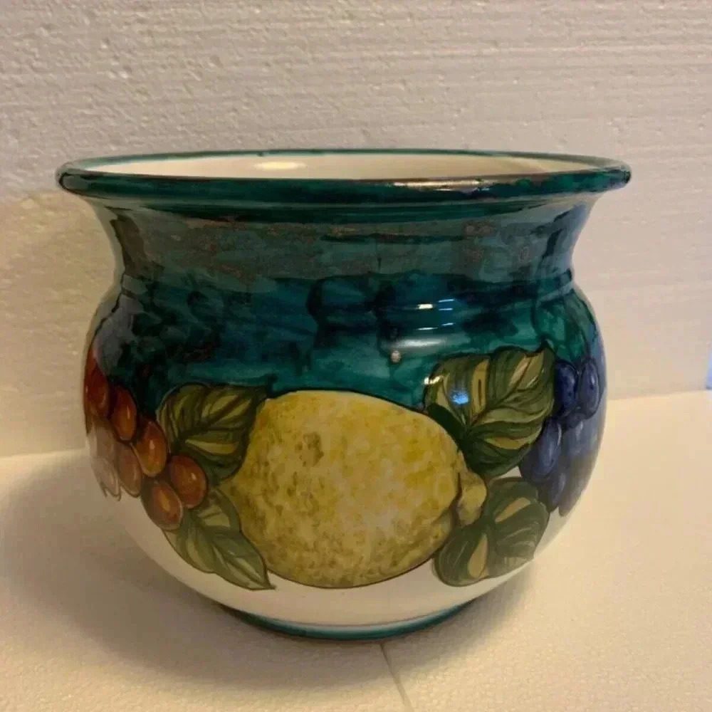 Lizart Praiano Art Pottery Bottom Signed Flower Pot Fruit Bowl - Italy - Picture 5 of 10
